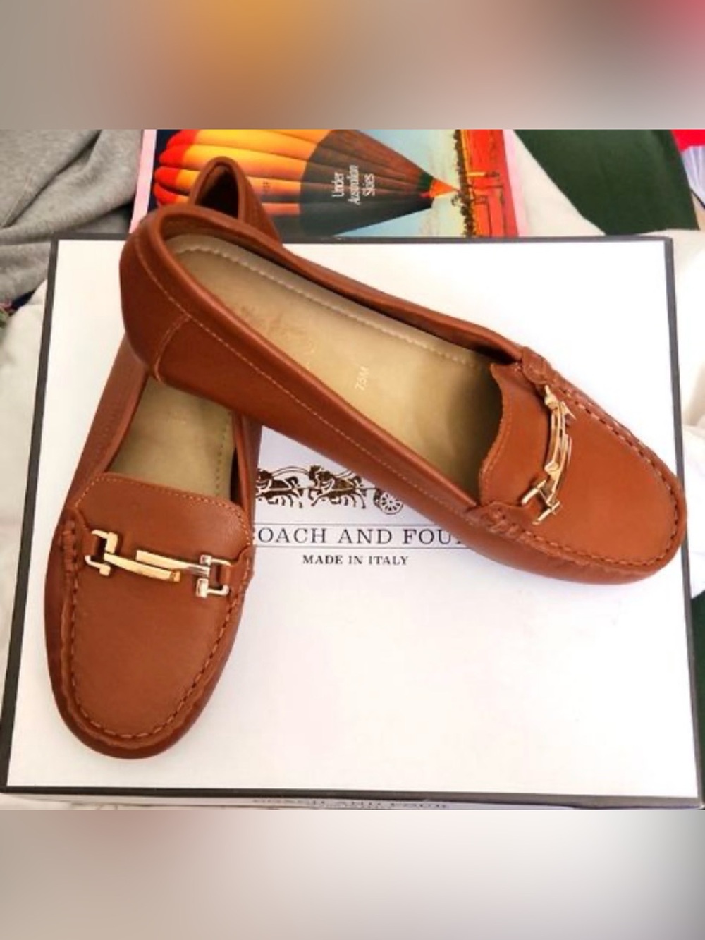 Ladies Coach and Four Italian leather loafers Size 8.5